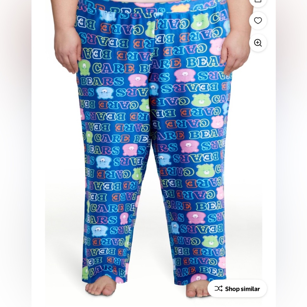 Nwt Care Bears Blue Pajama Pants with Colorful Print